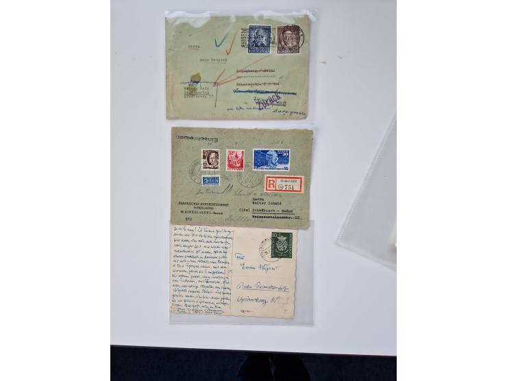 1850/1960 (ca.), Partie von über 200 Briefen und Karten, mit gutem Teil Altdeutschland, u.a. Bayern MiNr. 9+11 auf Einschreib
