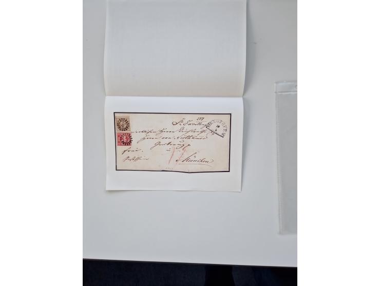 1850/1960 (ca.), Partie von über 200 Briefen und Karten, mit gutem Teil Altdeutschland, u.a. Bayern MiNr. 9+11 auf Einschreib