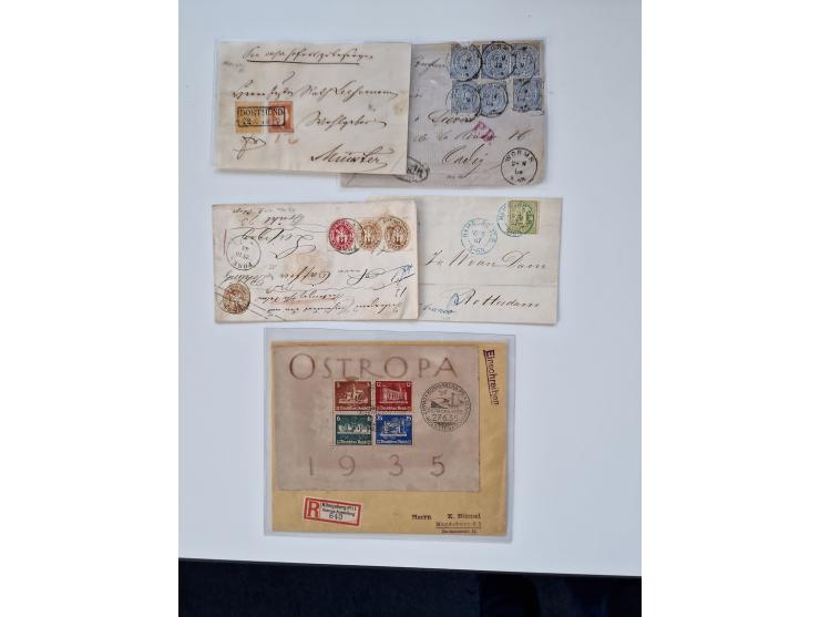 1850/1960 (ca.), Partie von über 200 Briefen und Karten, mit gutem Teil Altdeutschland, u.a. Bayern MiNr. 9+11 auf Einschreib