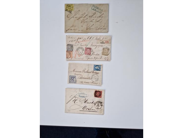 1850/1960 (ca.), Partie von über 200 Briefen und Karten, mit gutem Teil Altdeutschland, u.a. Bayern MiNr. 9+11 auf Einschreib