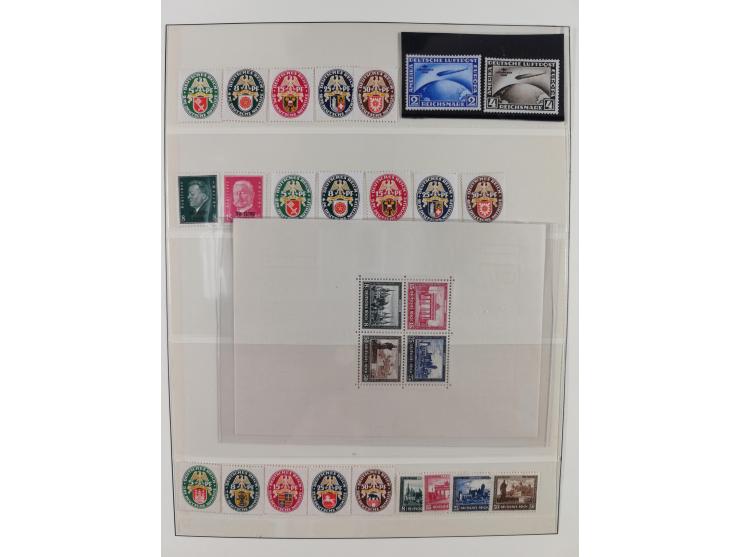 1900/50 (ca.), postfrische und ungebrauchte interessante Partie im Album, überwiegend Deutsches Reich mit allen Zeppelinen un