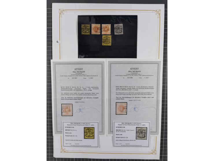 1855/67, ungebrauchte und gestempelte Sammlung, dabei diverse bessere Werte, dabei Mi.-Nr. 1y, 5b, 5c sowie 13 gestempelt, so