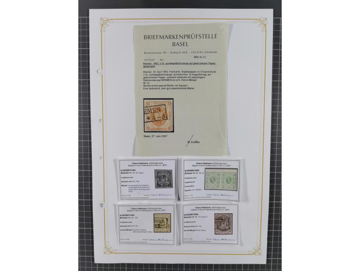 1855/67, ungebrauchte und gestempelte Sammlung, dabei diverse bessere Werte, dabei Mi.-Nr. 1y, 5b, 5c sowie 13 gestempelt, so