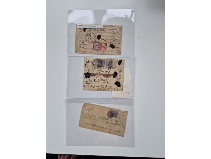 1880/1950 (ca.), interesting holding of about 400 franked and unfranked entires; many different handstamps, colour frankings,