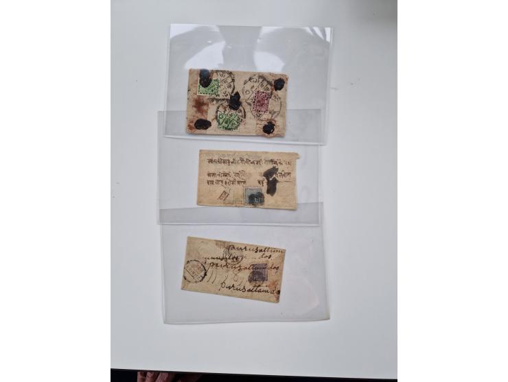 1880/1950 (ca.), interesting holding of about 400 franked and unfranked entires; many different handstamps, colour frankings,