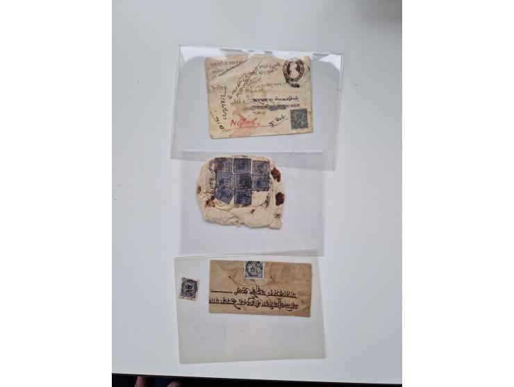 1880/1950 (ca.), interesting holding of about 400 franked and unfranked entires; many different handstamps, colour frankings,