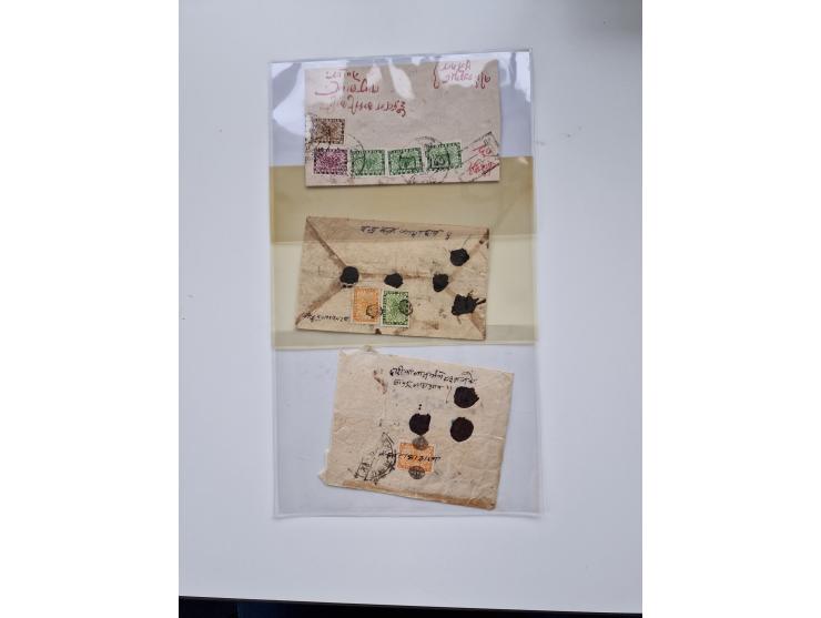 1880/1950 (ca.), interesting holding of about 400 franked and unfranked entires; many different handstamps, colour frankings,