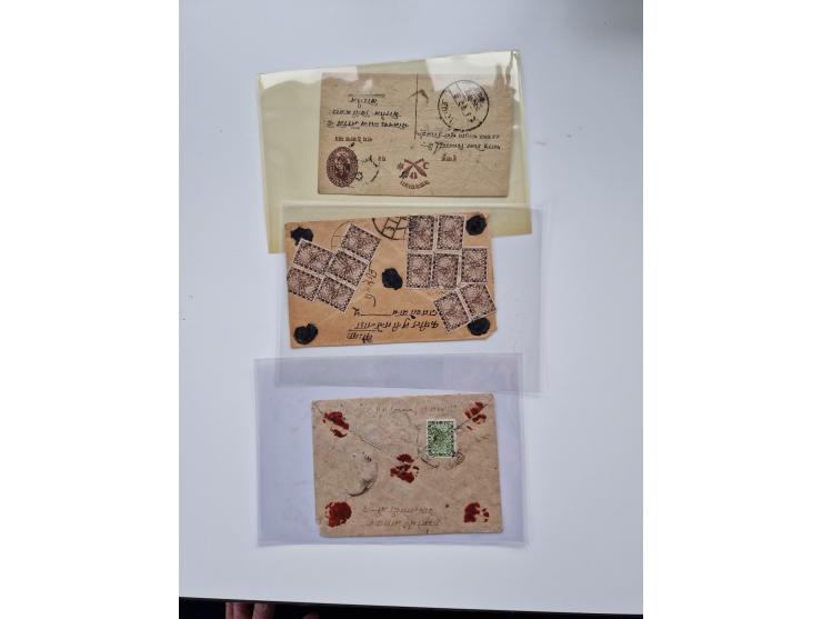 1880/1950 (ca.), interesting holding of about 400 franked and unfranked entires; many different handstamps, colour frankings,