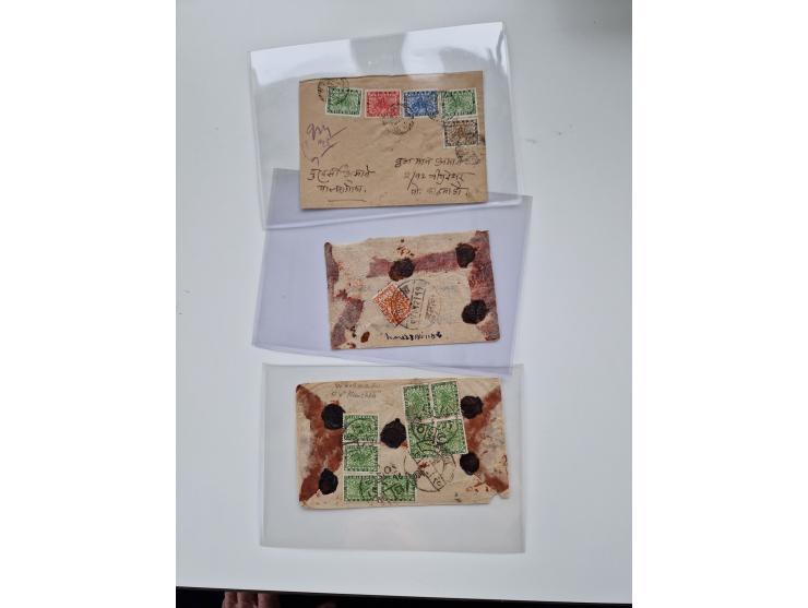 1880/1950 (ca.), interesting holding of about 400 franked and unfranked entires; many different handstamps, colour frankings,