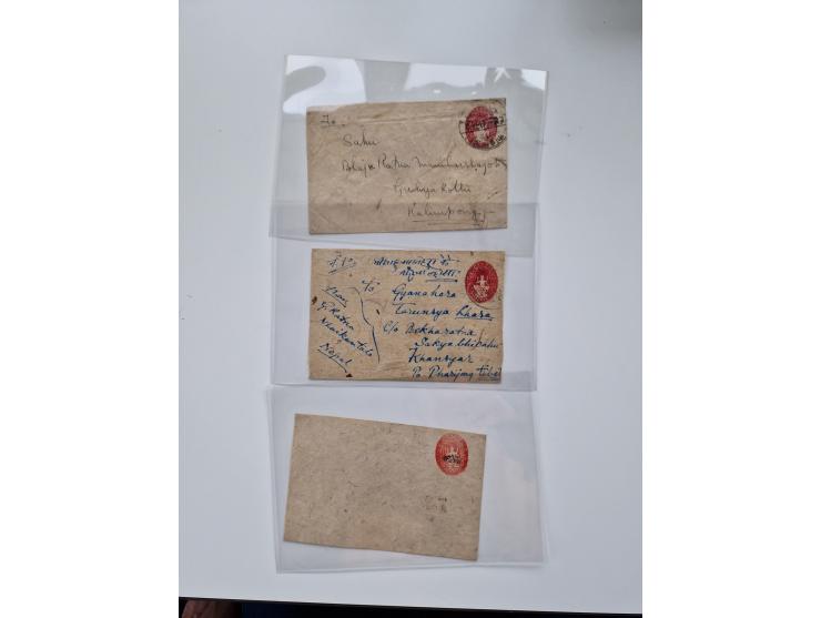 1880/1950 (ca.), interesting holding of about 400 franked and unfranked entires; many different handstamps, colour frankings,