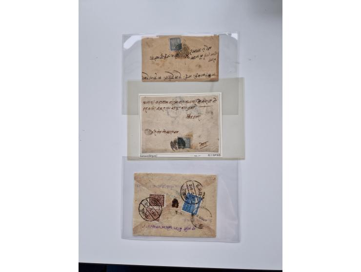 1880/1950 (ca.), interesting holding of about 400 franked and unfranked entires; many different handstamps, colour frankings,