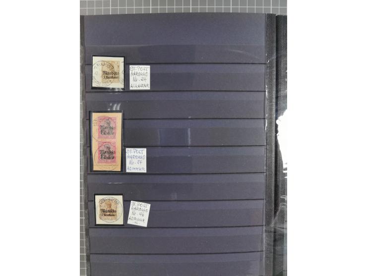 1900/14 (ca.), kleine Partie mit einigen besseren Stempeln im Steckbuch, dazu DP China 10 (zeitgerechte Entwertung nicht nach