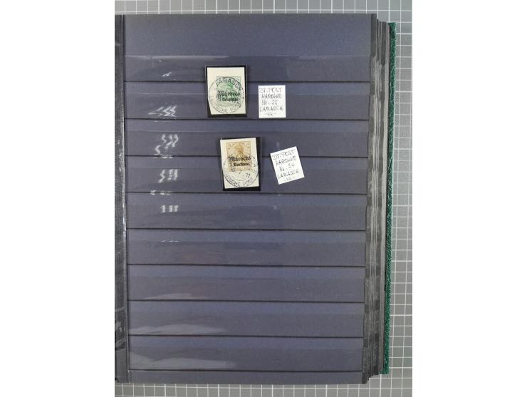 1900/14 (ca.), kleine Partie mit einigen besseren Stempeln im Steckbuch, dazu DP China 10 (zeitgerechte Entwertung nicht nach