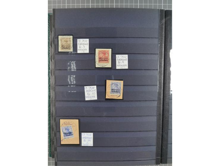 1900/14 (ca.), kleine Partie mit einigen besseren Stempeln im Steckbuch, dazu DP China 10 (zeitgerechte Entwertung nicht nach