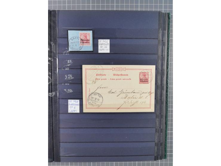 1900/14 (ca.), kleine Partie mit einigen besseren Stempeln im Steckbuch, dazu DP China 10 (zeitgerechte Entwertung nicht nach