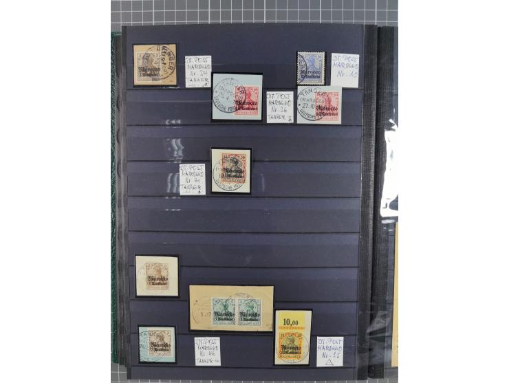 1900/14 (ca.), kleine Partie mit einigen besseren Stempeln im Steckbuch, dazu DP China 10 (zeitgerechte Entwertung nicht nach