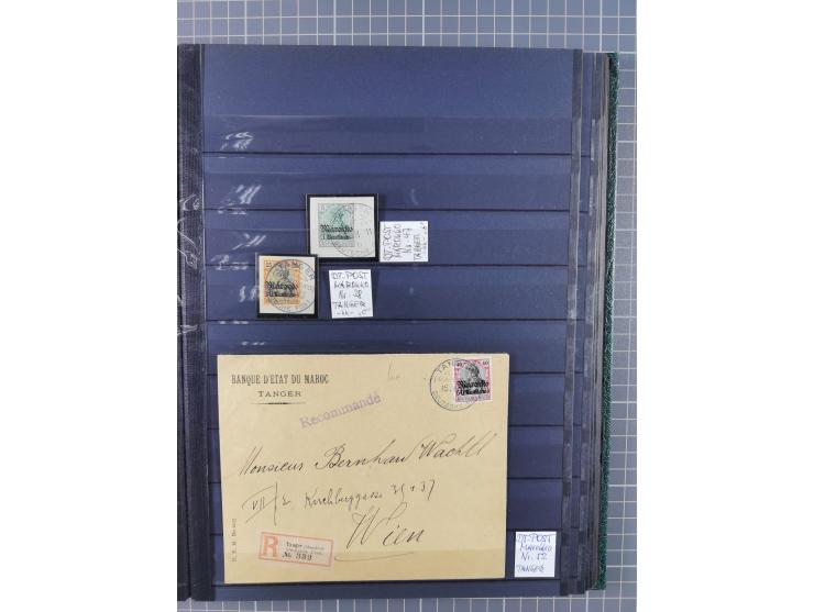 1900/14 (ca.), kleine Partie mit einigen besseren Stempeln im Steckbuch, dazu DP China 10 (zeitgerechte Entwertung nicht nach