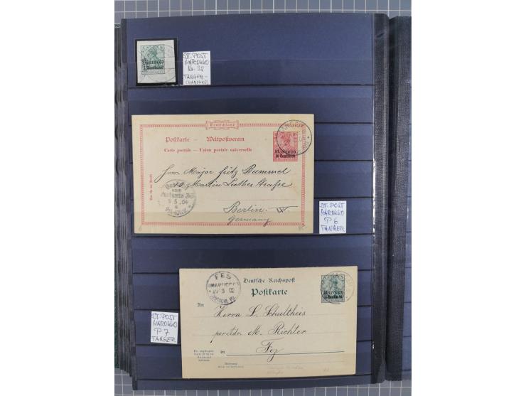 1900/14 (ca.), kleine Partie mit einigen besseren Stempeln im Steckbuch, dazu DP China 10 (zeitgerechte Entwertung nicht nach