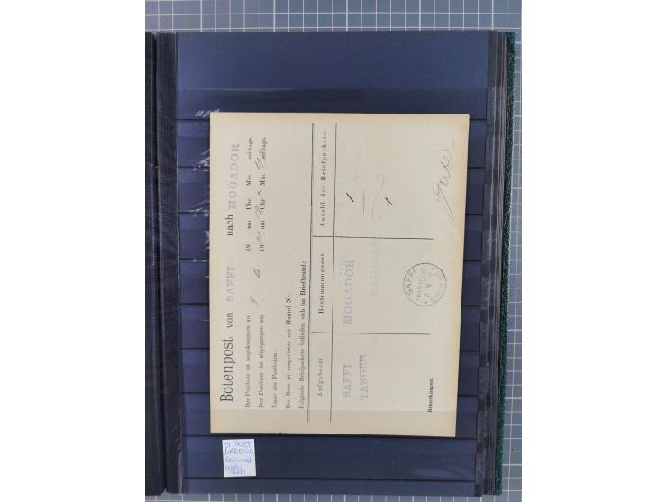 1900/14 (ca.), kleine Partie mit einigen besseren Stempeln im Steckbuch, dazu DP China 10 (zeitgerechte Entwertung nicht nach