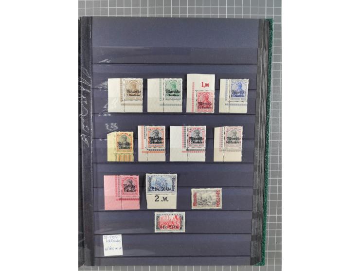 1900/14 (ca.), kleine Partie mit einigen besseren Stempeln im Steckbuch, dazu DP China 10 (zeitgerechte Entwertung nicht nach