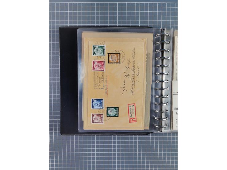 1933/45, rund 140 Briefe und Karten mit Sondermarken-Frankaturen, dabei MeF, Einschreiben, etc.