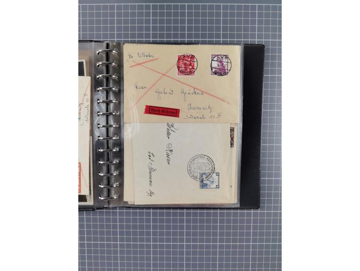 1933/45, rund 140 Briefe und Karten mit Sondermarken-Frankaturen, dabei MeF, Einschreiben, etc.