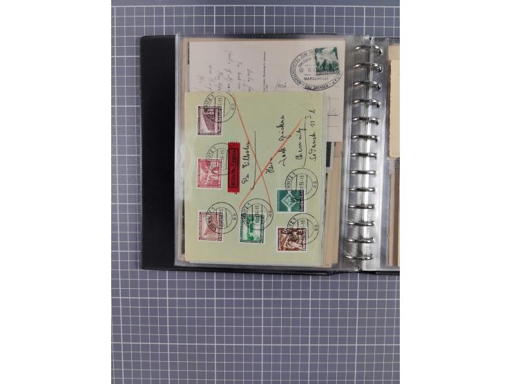 1933/45, rund 140 Briefe und Karten mit Sondermarken-Frankaturen, dabei MeF, Einschreiben, etc.
