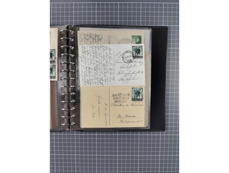 1933/45, rund 140 Briefe und Karten mit Sondermarken-Frankaturen, dabei MeF, Einschreiben, etc.