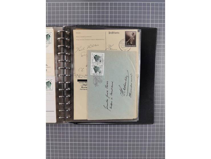 1933/45, rund 140 Briefe und Karten mit Sondermarken-Frankaturen, dabei MeF, Einschreiben, etc.