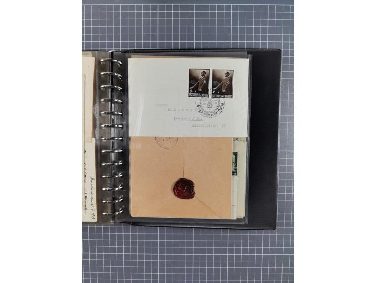 1933/45, rund 140 Briefe und Karten mit Sondermarken-Frankaturen, dabei MeF, Einschreiben, etc.