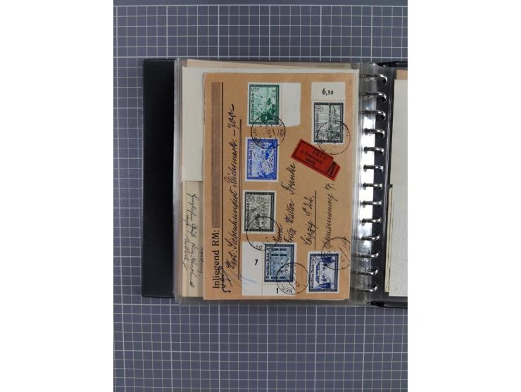 1933/45, rund 140 Briefe und Karten mit Sondermarken-Frankaturen, dabei MeF, Einschreiben, etc.
