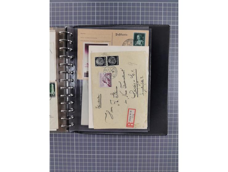 1933/45, rund 140 Briefe und Karten mit Sondermarken-Frankaturen, dabei MeF, Einschreiben, etc.