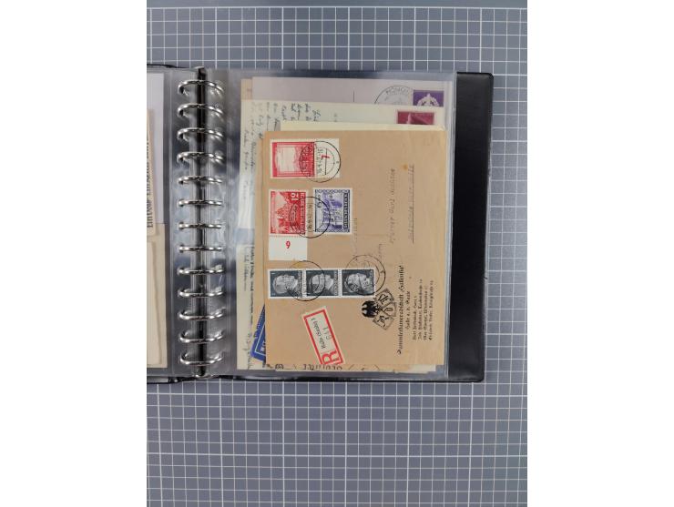 1933/45, rund 140 Briefe und Karten mit Sondermarken-Frankaturen, dabei MeF, Einschreiben, etc.