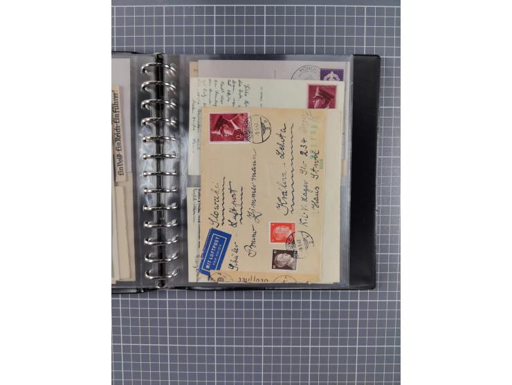 1933/45, rund 140 Briefe und Karten mit Sondermarken-Frankaturen, dabei MeF, Einschreiben, etc.