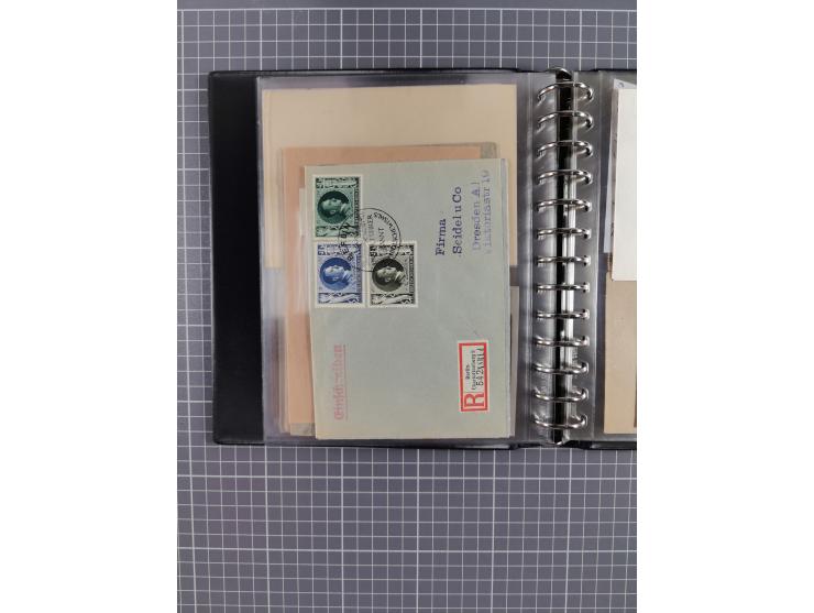 1933/45, rund 140 Briefe und Karten mit Sondermarken-Frankaturen, dabei MeF, Einschreiben, etc.