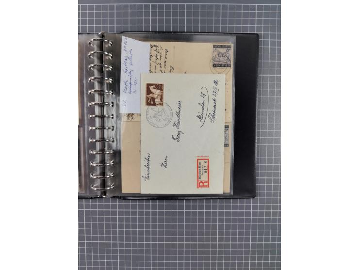 1933/45, rund 140 Briefe und Karten mit Sondermarken-Frankaturen, dabei MeF, Einschreiben, etc.