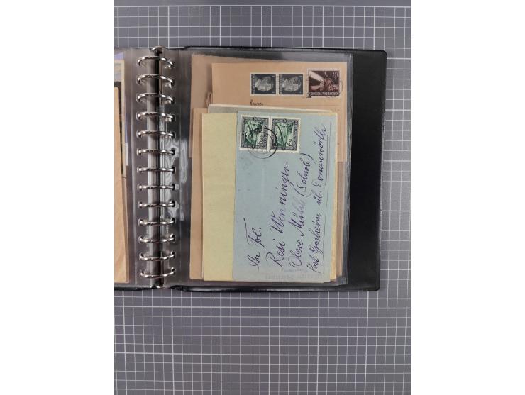 1933/45, rund 140 Briefe und Karten mit Sondermarken-Frankaturen, dabei MeF, Einschreiben, etc.