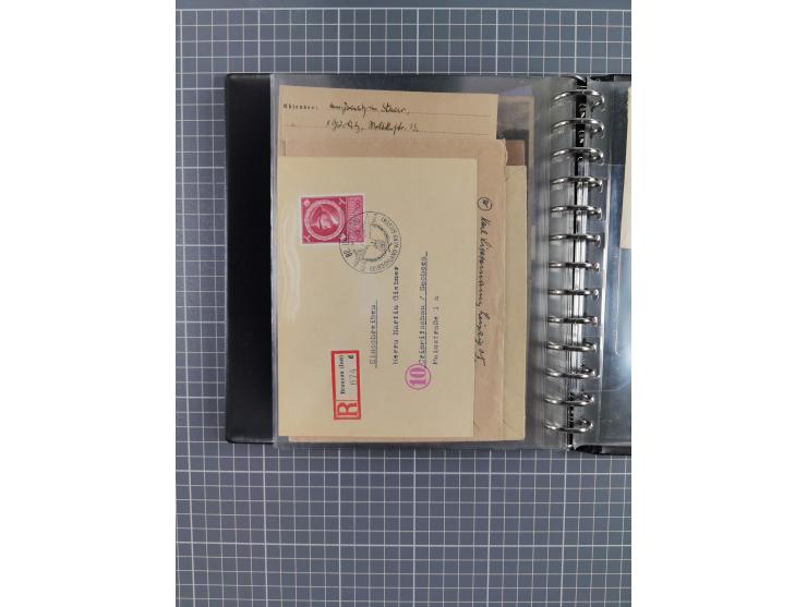 1933/45, rund 140 Briefe und Karten mit Sondermarken-Frankaturen, dabei MeF, Einschreiben, etc.