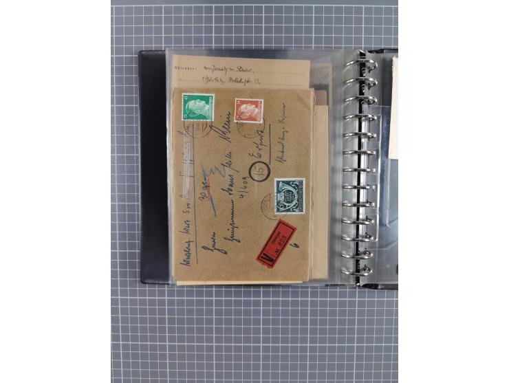 1933/45, rund 140 Briefe und Karten mit Sondermarken-Frankaturen, dabei MeF, Einschreiben, etc.