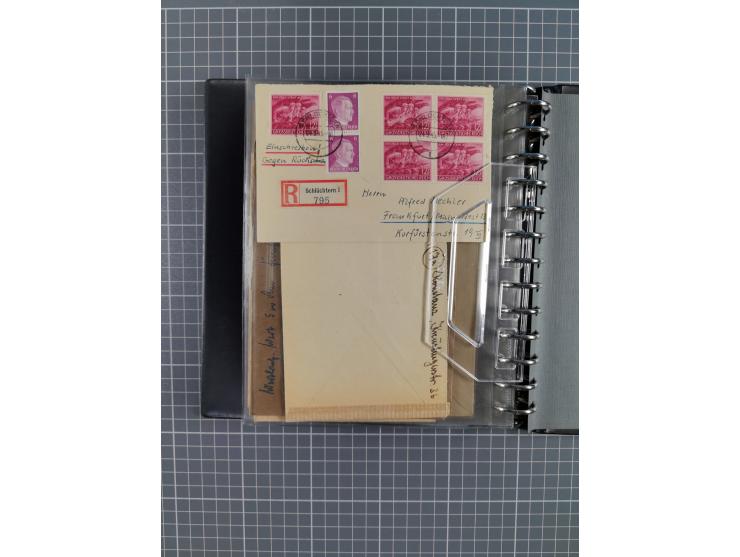 1933/45, rund 140 Briefe und Karten mit Sondermarken-Frankaturen, dabei MeF, Einschreiben, etc.