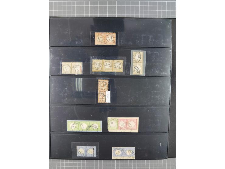 1872/1945, gestempelte reichhaltige Sammlung in 3 Bänden, vor 1900 stark spezialisiert mit Stempelbesonderheiten, Plattenfehl
