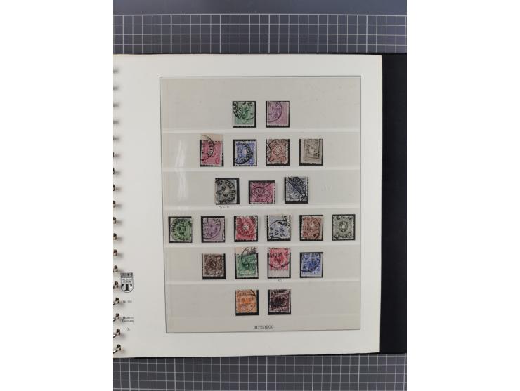 1872/1945, gestempelte reichhaltige Sammlung in 3 Bänden, vor 1900 stark spezialisiert mit Stempelbesonderheiten, Plattenfehl
