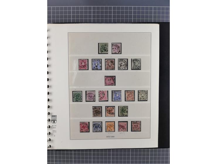 1872/1945, gestempelte reichhaltige Sammlung in 3 Bänden, vor 1900 stark spezialisiert mit Stempelbesonderheiten, Plattenfehl