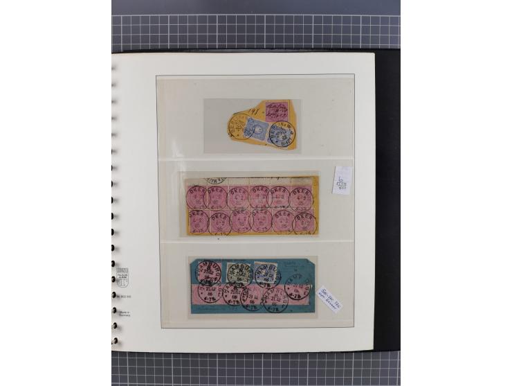 1872/1945, gestempelte reichhaltige Sammlung in 3 Bänden, vor 1900 stark spezialisiert mit Stempelbesonderheiten, Plattenfehl