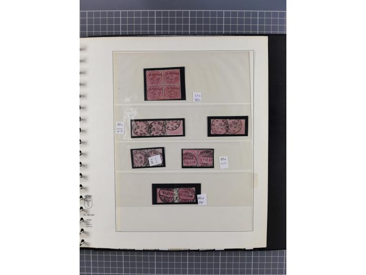 1872/1945, gestempelte reichhaltige Sammlung in 3 Bänden, vor 1900 stark spezialisiert mit Stempelbesonderheiten, Plattenfehl