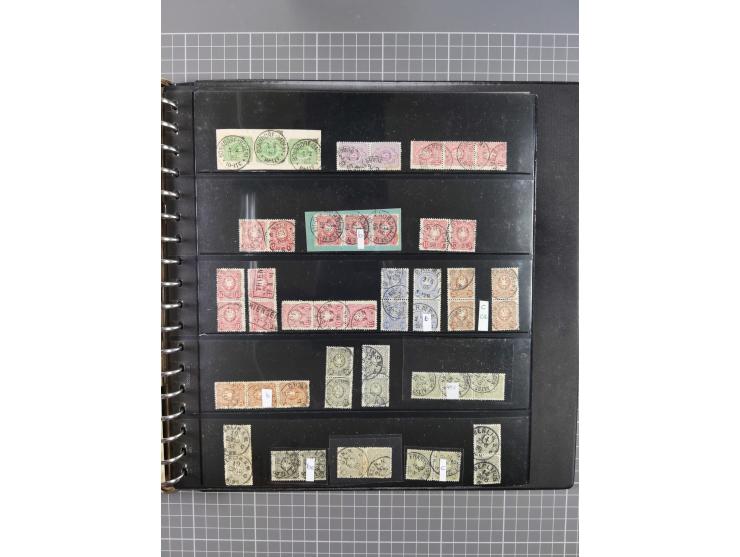 1872/1945, gestempelte reichhaltige Sammlung in 3 Bänden, vor 1900 stark spezialisiert mit Stempelbesonderheiten, Plattenfehl