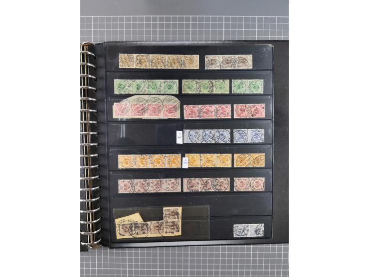 1872/1945, gestempelte reichhaltige Sammlung in 3 Bänden, vor 1900 stark spezialisiert mit Stempelbesonderheiten, Plattenfehl