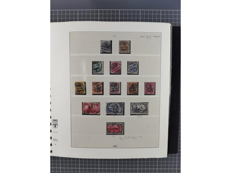 1872/1945, gestempelte reichhaltige Sammlung in 3 Bänden, vor 1900 stark spezialisiert mit Stempelbesonderheiten, Plattenfehl