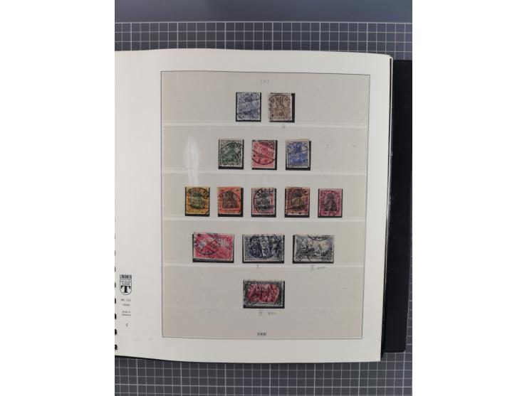 1872/1945, gestempelte reichhaltige Sammlung in 3 Bänden, vor 1900 stark spezialisiert mit Stempelbesonderheiten, Plattenfehl