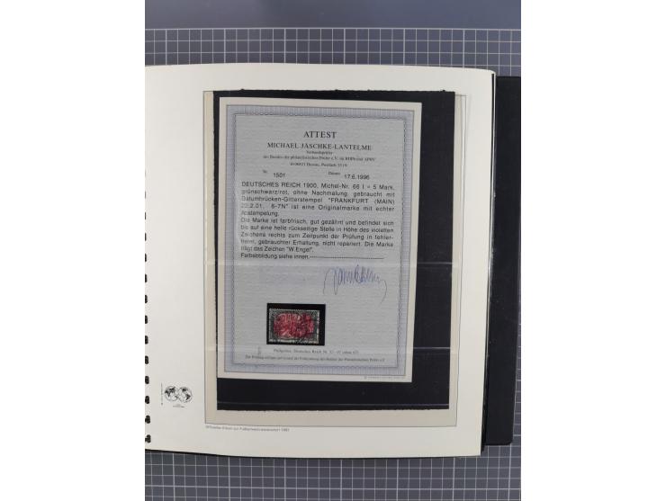 1872/1945, gestempelte reichhaltige Sammlung in 3 Bänden, vor 1900 stark spezialisiert mit Stempelbesonderheiten, Plattenfehl